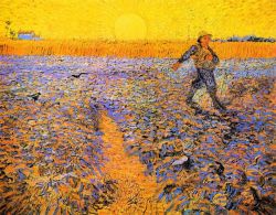 Peinture sur toile de Van Gogh, Semeur sous le soilei reproduction peinte à la main