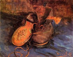 Peinture sur toile de Van Gogh, Une paire de chaussures reproduction peinte à la main