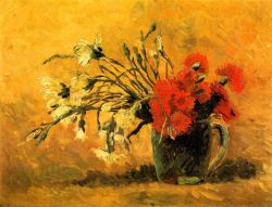 Peinture sur toile de Van Gogh, Vase d'oeillets reproduction peinte à la main
