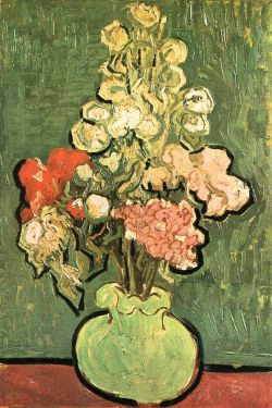 Peinture sur toile de Van Gogh, Vase de roses reproduction peinte à la main