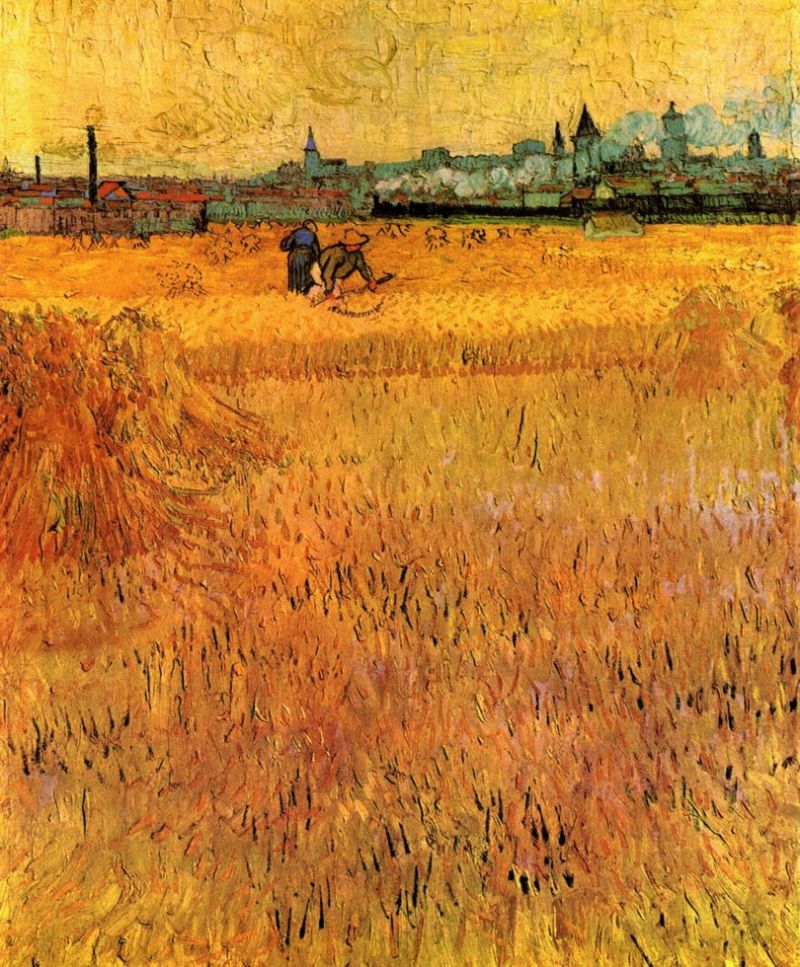 Van Gogh, Vue d'Arles depuis le champ de blé
