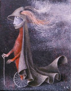 Peinture sur toile de Varo Remedios Caballero En Monociclo 1959 reproduction peinte à la main