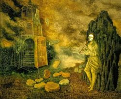 Peinture sur toile de Varo Remedios The Flutist reproduction peinte à la main