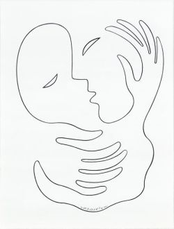 Peinture sur toile de Vasarely Amour - Lignes reproduction peinte à la main