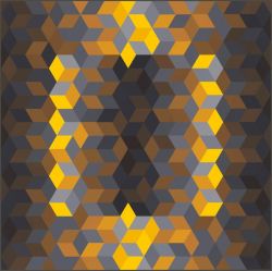 Peinture sur toile de Vasarely Hexagone Ion-7 1969 reproduction peinte à la main