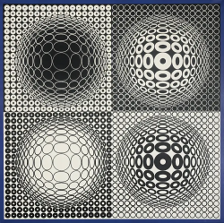 Peinture sur toile de Vasarely Kat-tuz reproduction peinte à la main