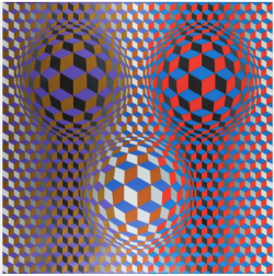 Peinture sur toile de Vasarely Nebulus reproduction peinte à la main