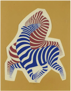 Peinture sur toile de Vasarely Two Zebras reproduction peinte à la main