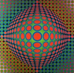 Peinture sur toile de Vasarely Vega 200 reproduction peinte à la main