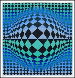 Peinture sur toile de Vasarely Vega 20th Century reproduction peinte à la main