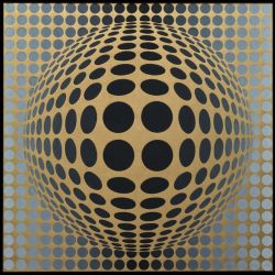 Peinture sur toile de Vasarely Vega Or reproduction peinte à la main