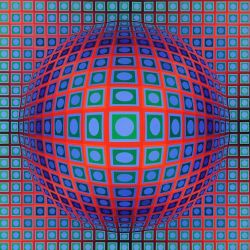 Peinture sur toile de Vasarely Vega Web reproduction peinte à la main