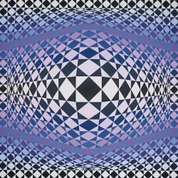 Peinture sur toile de Vasarely Zig-zag reproduction peinte à la main