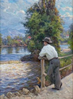 Vasili Levi View Over The Stream reproduction peinte à la main