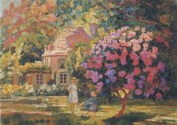 Victor Charreton, The Cottage Hepp Ca.1900 reproduction peinte à la main