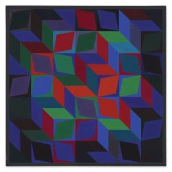 Victor Vasarely Proton Ii 1966 reproduction peinte à la main