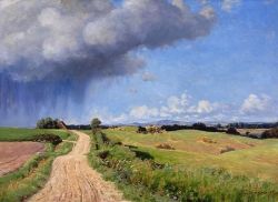 Viggo Pedersen, Summer Showers 1887 reproduction peinte à la main