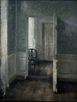 Vilhelm Hammersh, Intérieur Avec Une Chaise Windsor 1913 reproduction peinte à la main