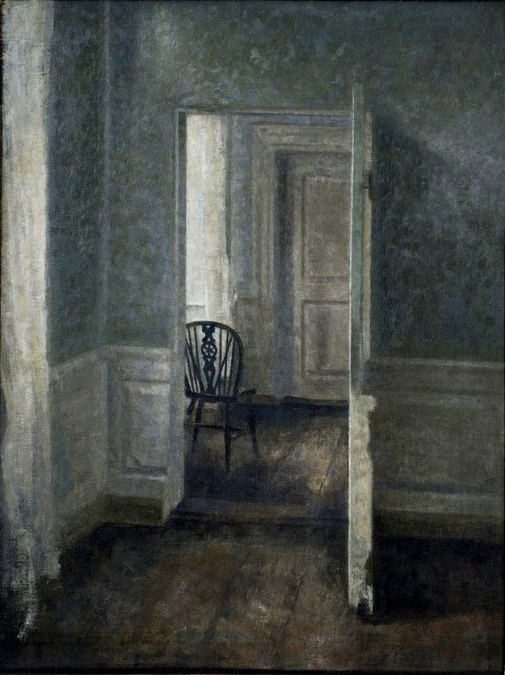 Vilhelm Hammersh, Intérieur Avec Une Chaise Windsor 1913