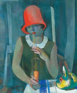Vilmos Aba-novak Woman In A Red Hat 1929 reproduction peinte à la main