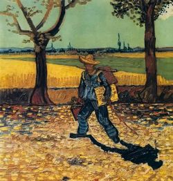 Peinture sur toile de Vincent Van Gogh, Artiste sur le chemin de Tarascon reproduction peinte à la main