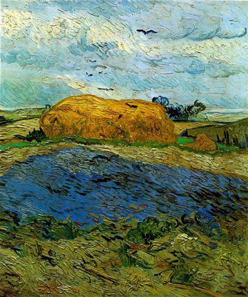 Vincent Van Gogh Haystack Under A Darkening Sky 1890