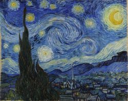 Peinture sur toile de Vincent Van Gogh, La nuit étoilée - Starry night reproduction peinte à la main