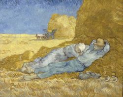 Peinture sur toile de Vincent van Gogh, La sieste - d'après Millet reproduction peinte à la main