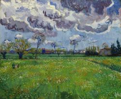 Peinture sur toile de Vincent Van Gogh Landscape Under A Storm Sky reproduction peinte à la main