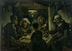 Peinture sur toile de Vincent van Gogh, Les mangeurs de pommes de terre reproduction peinte à la main