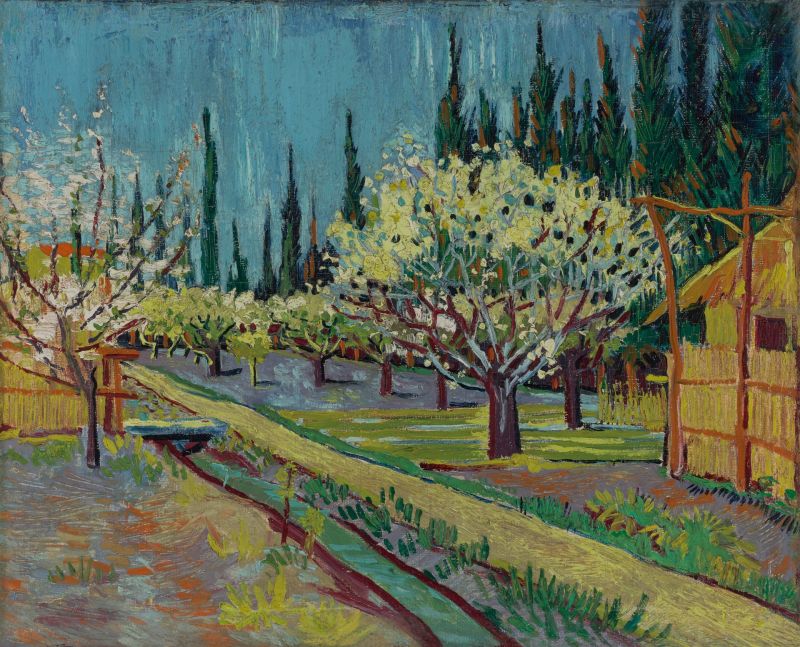 Vincent Van Gogh Orchard Bordered By Cypresses 1888
