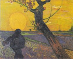 Peinture sur toile de Vincent van Gogh, Semeur au soleil couchant, 1888, reproduction peinte à la main