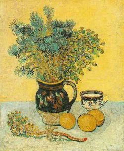 Peinture sur toile de Vincent Van Gogh, Still Life - Majolica With Wildflowers 1888 reproduction peinte à la main