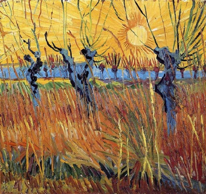 Vincent Van Gogh Willows At Sunset Arles March 1888