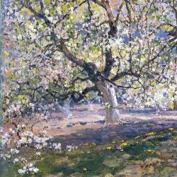 Volodymyr Sydoruk The Gardens Are Blooming In Ukraine 1980 reproduction peinte à la main