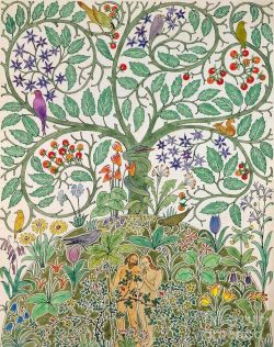 Voysey The Garden Of Eden 1923 reproduction peinte à la main
