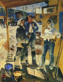 Vyacheslav Zhemerikin Girls From Magistralnoye reproduction peinte à la main