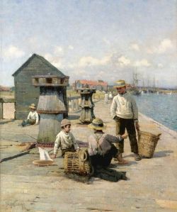 Walter Frederick Osborne, A Tale Of The Sea 1884 reproduction peinte à la main