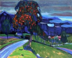 Peinture sur toile de Wassily Kandinsky, Autumn In Murnau 1908 reproduction peinte à la main