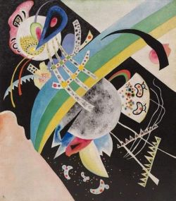 Peinture sur toile de Wassily Kandinsky Circles On Black 1921 reproduction peinte à la main