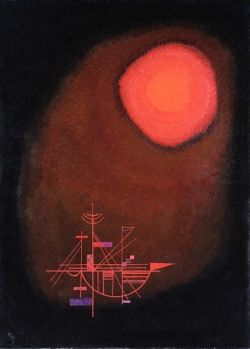 Peinture sur toile de Wassily Kandinsky Red Sun And Ship 1925 reproduction peinte à la main