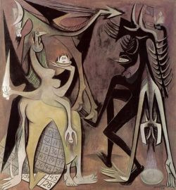 Wifredo Lam, Bélial Emperor Of The Flies 1948 reproduction peinte à la main