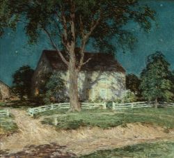 Willard Leroy, Metcalf Old Homestead Connecticut Ca.1914 reproduction peinte à la main