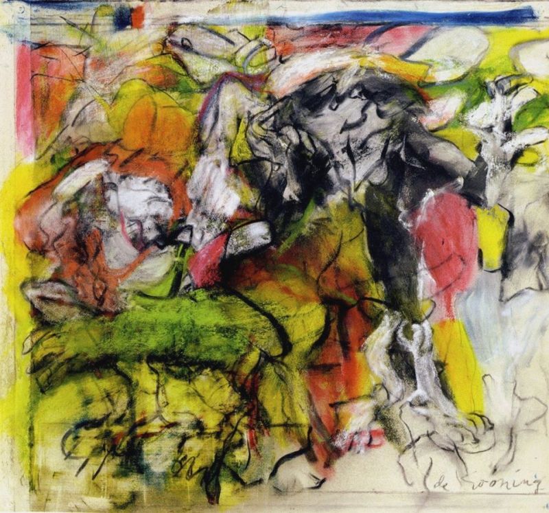 Willem de Kooning, Silouhettes dans un paysage - 1974