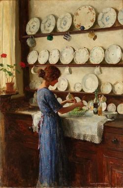 William Henry Margetson, The Lady Of The House reproduction peinte à la main