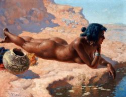 William Leigh Black Nude reproduction peinte à la main