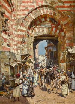 William Logsdail Bab Zuweila Cairo 1887 reproduction peinte à la main