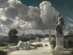 Peinture sur toile de Willink Carel Landscape With Overthrown Statue reproduction peinte à la main