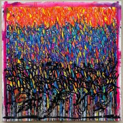 Reproduction peinte à l'huile Wipe Out Square inspired by JonOne - finition musée artisanale en relief sur toile