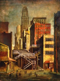 Yvonne Twining Humber Business District 1947 reproduction peinte à la main